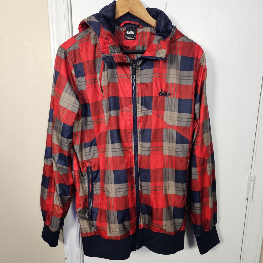 Nike 6.0 Long Sleeve Hooded Full Zip Jacket Sz M Plaid Sports Windbreaker Street